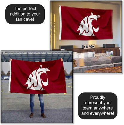 Washington State Cougars WSU University Large College Flag