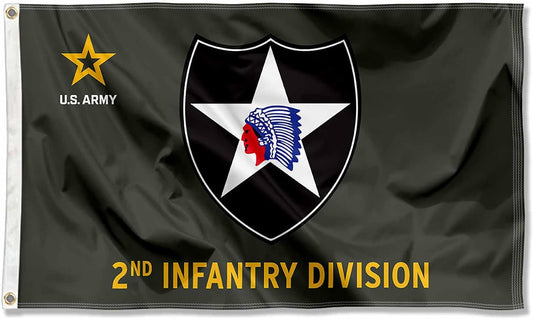 US Army 2Nd Infantry Division Banner Grommet 3X5 Flag