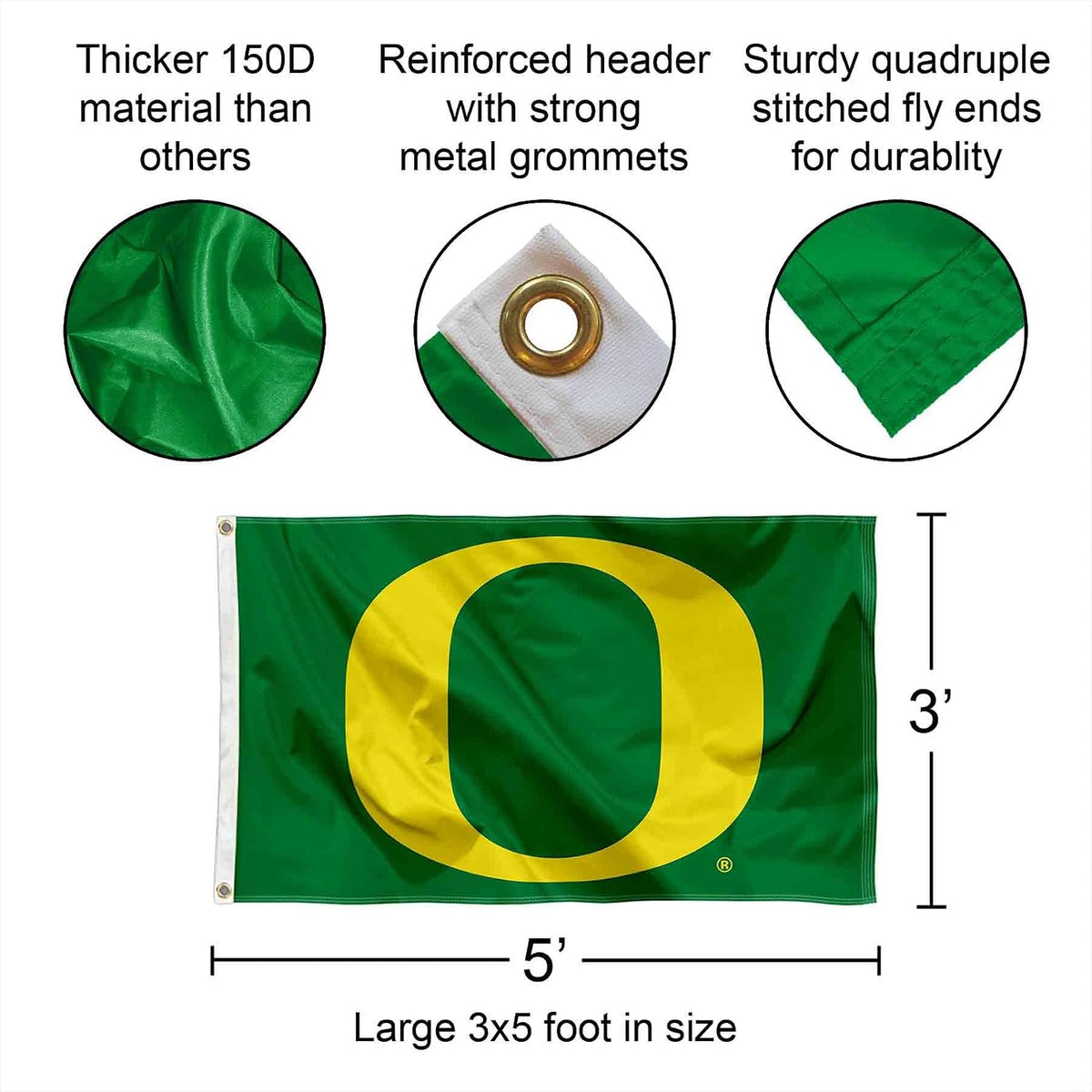 Oregon Green 3X5 Banner Flag