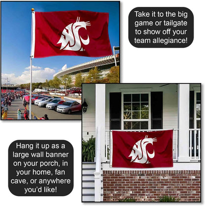 Washington State Cougars WSU University Large College Flag