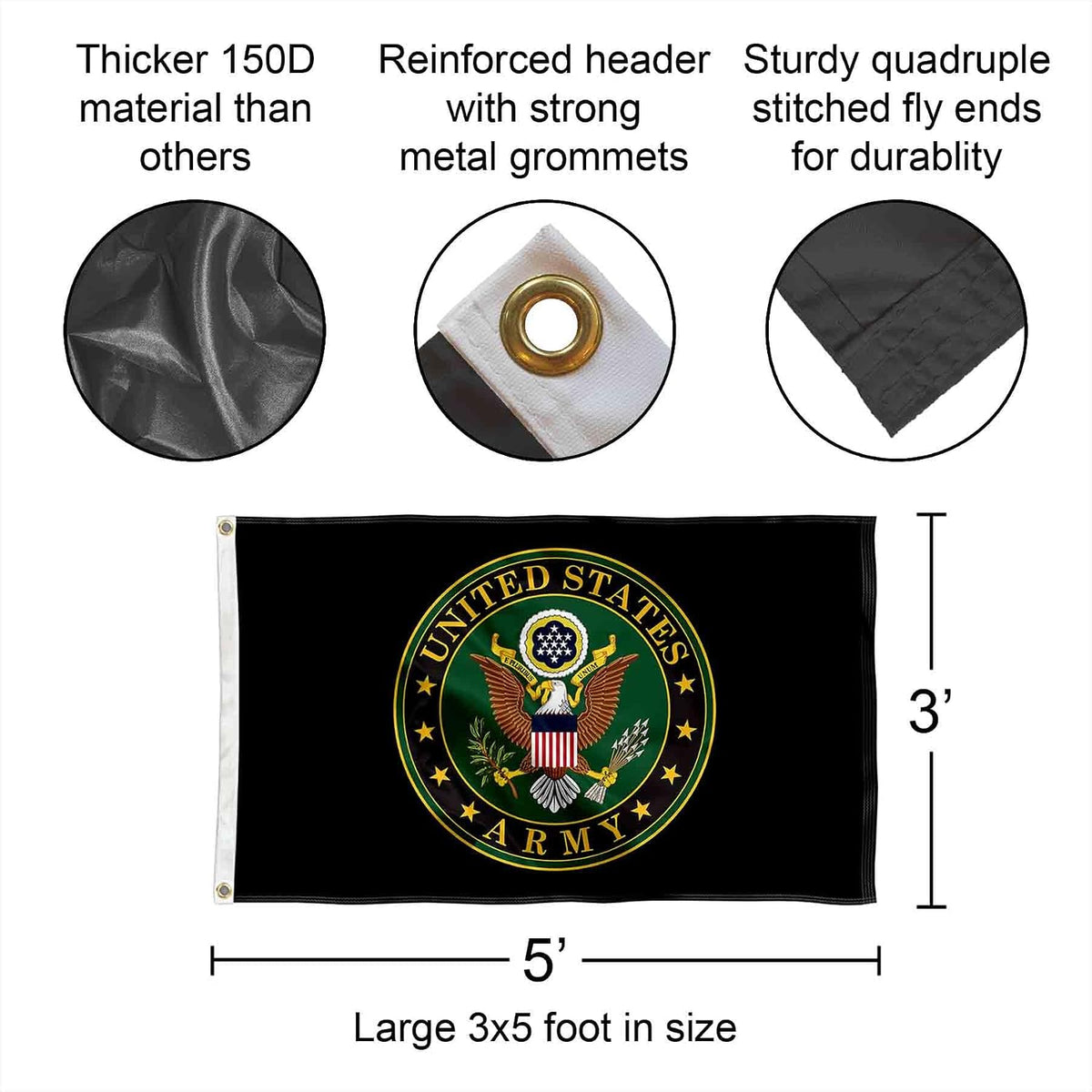 United States Army Military Service Mark Flag