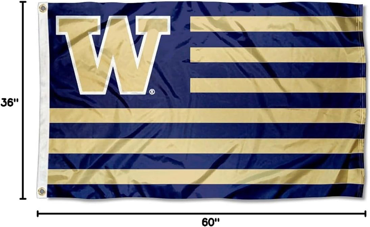 Washington UW Huskies Stars and Stripes Nation Flag