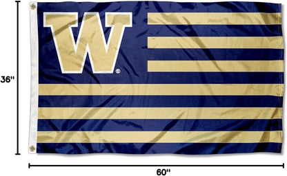 Washington UW Huskies Stars and Stripes Nation Flag