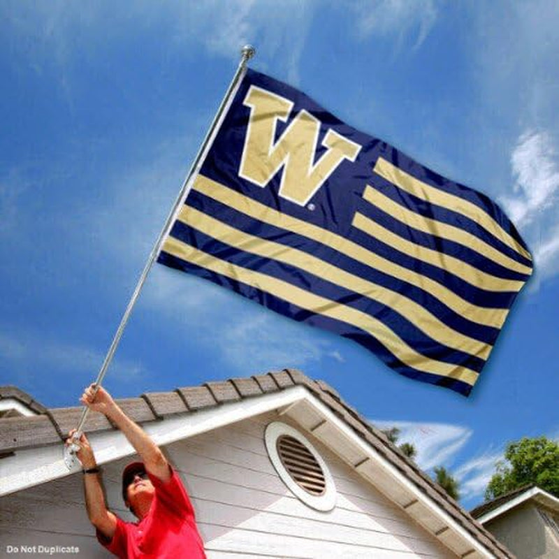 Washington UW Huskies Stars and Stripes Nation Flag