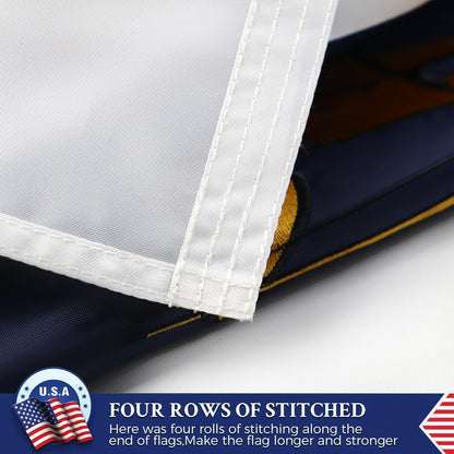 Double Sided Massachusetts State Flag 3X5 Outdoor the Longest Lasting MA Flags Heavy Duty 210D Nylon, Sewn Stripes, Embroidered, Stronger Brass Grommets,4 Stitched Hemming, Perfect for Outside