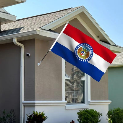 Large Missouri State Flag 4x6 Feet - Durable Outdoor Polyester with Double Stitching, Brass Grommets, and Reinforced Header