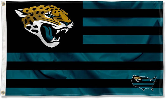 Jacksonville Jaguars USA American Nation Stripes 3X5 Grommet Flag