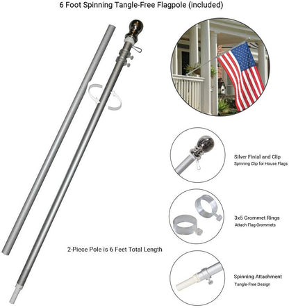Navy Midshipmen Patriotic Flag with Pole and Bracket Kit