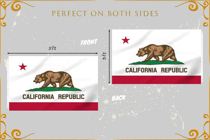 California Flag 3X5 Outdoor Double Sided Heavy Duty Durable 3 Ply California State Flags Banner with 2 Grommets