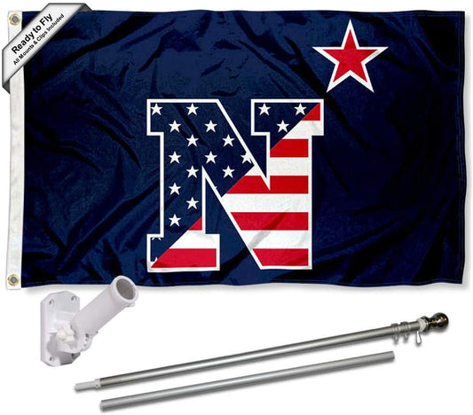 Navy Midshipmen Patriotic Flag with Pole and Bracket Kit