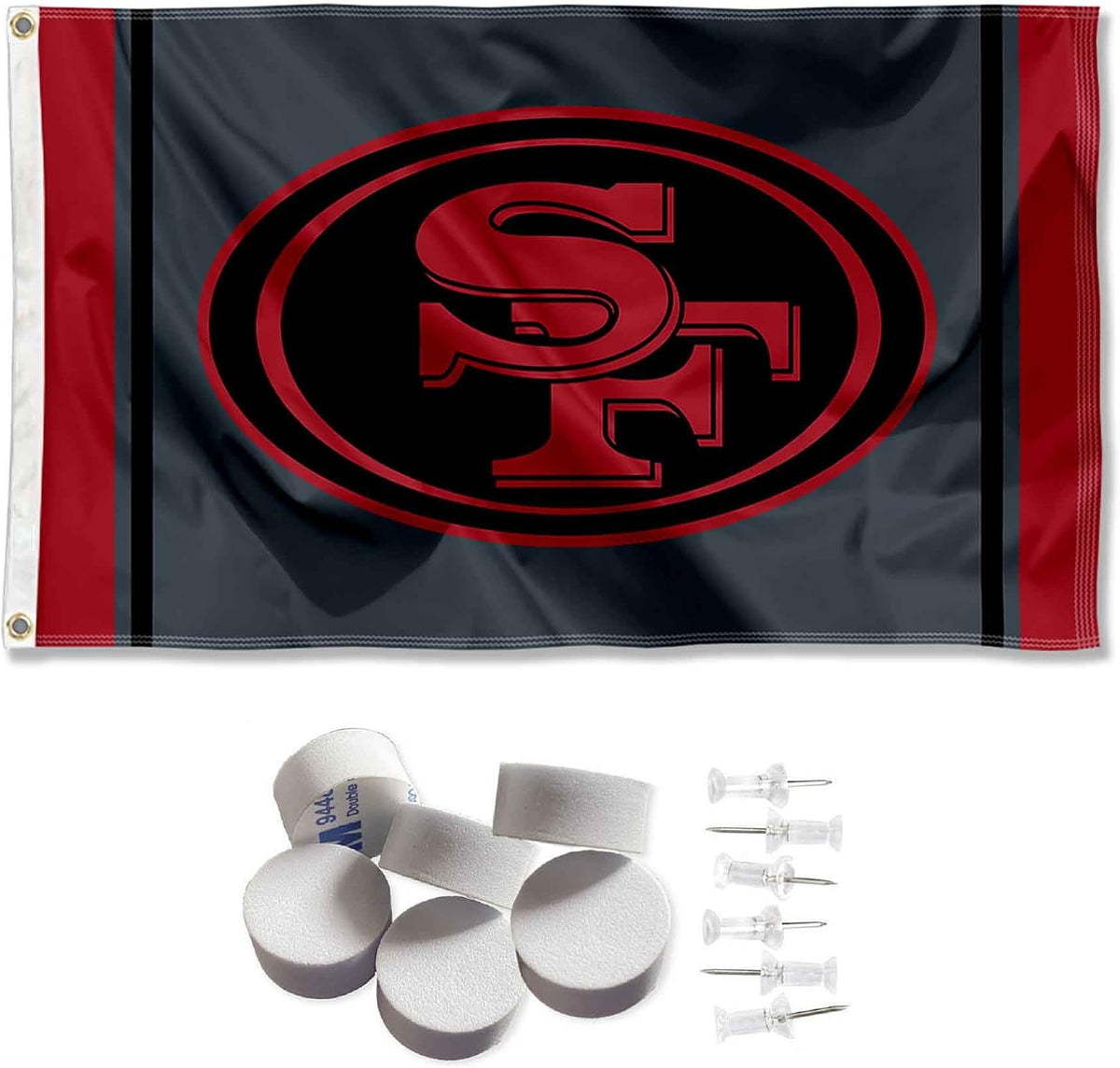 San Francisco 49Ers Black Sideline Banner and Tapestry Wall Tack Pads