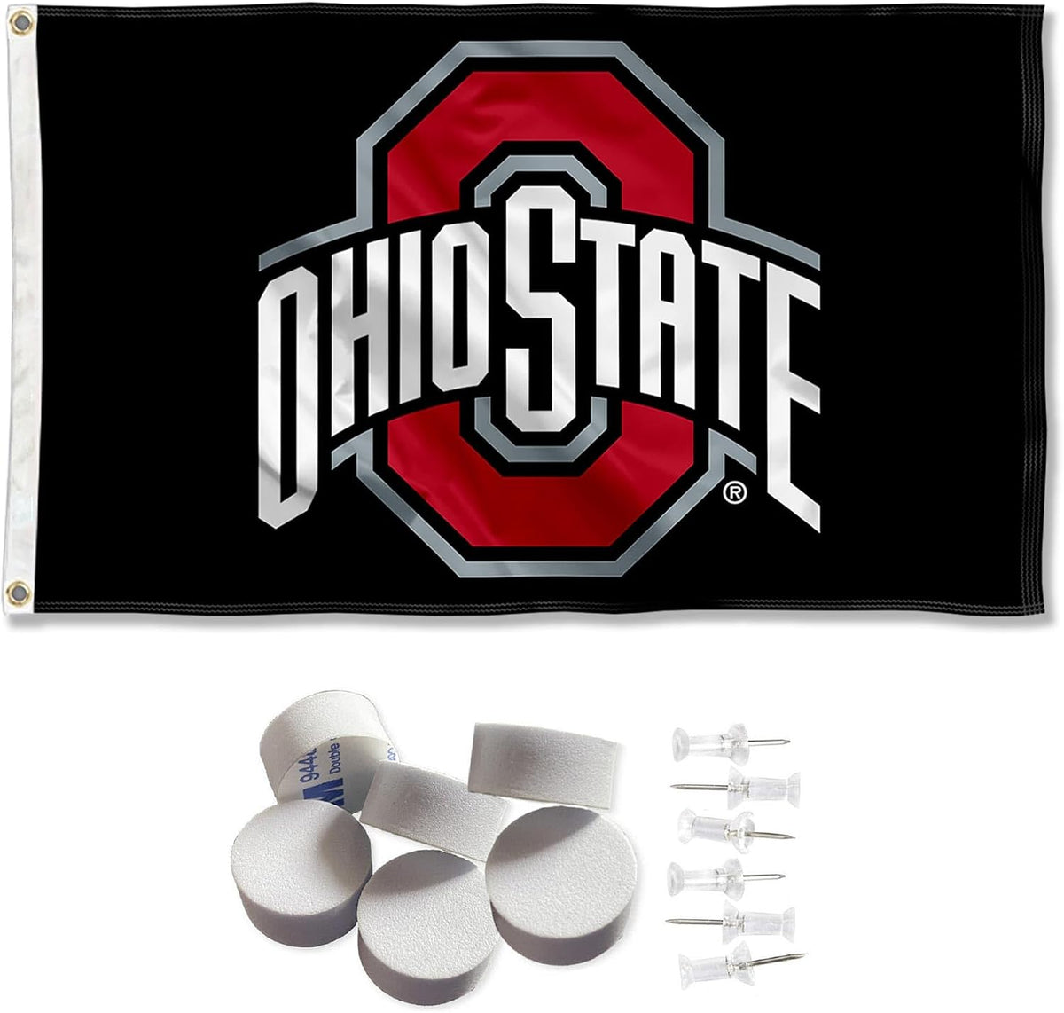 Ohio State Buckeyes Black Banner and Tapestry Wall Tack Pads