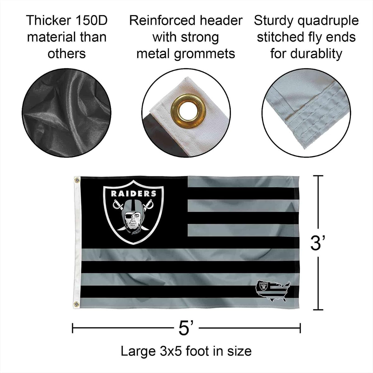 Las Vegas Raiders Nation Banner and Tapestry Wall Tack Pads