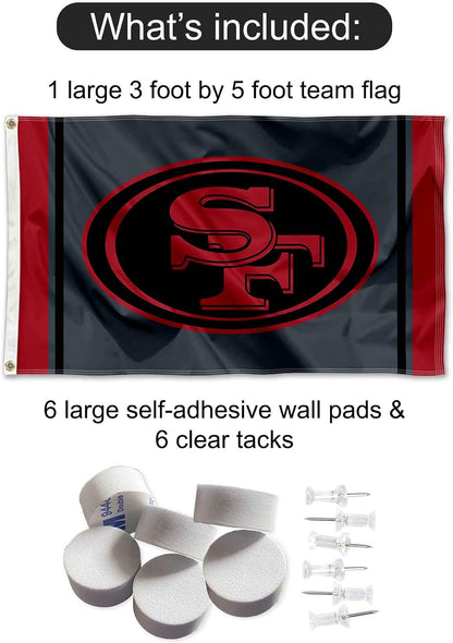 San Francisco 49Ers Black Sideline Banner and Tapestry Wall Tack Pads
