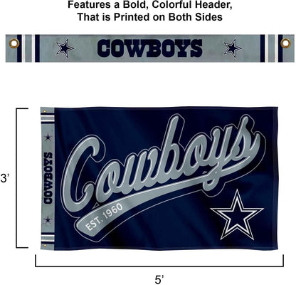 Dallas Cowboys Script Logo Premium Flag
