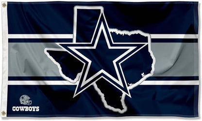 Dallas Cowboys Texas State Flag Outdoor Indoor 3X5 Foot Banner