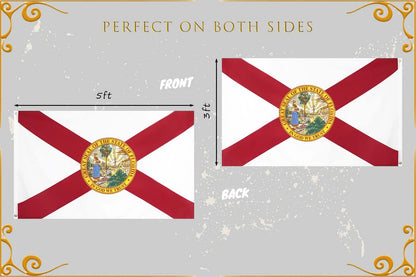 Florida Flag 3X5 Outdoor Double Sided Heavy Duty Durable 3 Ply Florida State Flags Banner with 2 Grommets