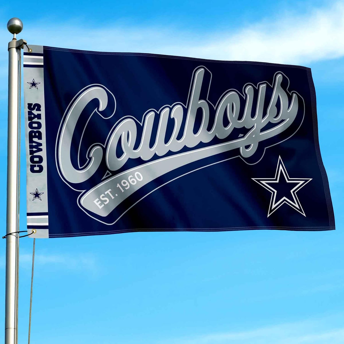 Dallas Cowboys Script Logo Premium Flag