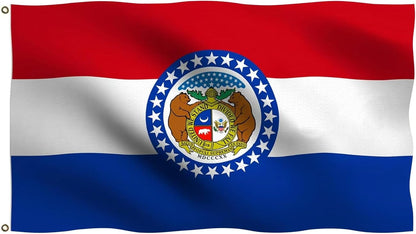 Large Missouri State Flag 4x6 Feet - Durable Outdoor Polyester with Double Stitching, Brass Grommets, and Reinforced Header