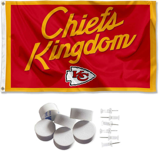Kansas City Chiefs Chiefs Kingdom Banner and Tapestry Wall Tack Pads