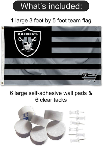 Las Vegas Raiders Nation Banner and Tapestry Wall Tack Pads