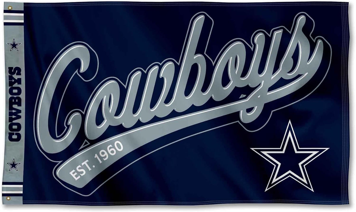 Dallas Cowboys Script Logo Premium Flag