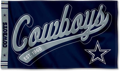 Dallas Cowboys Script Logo Premium Flag