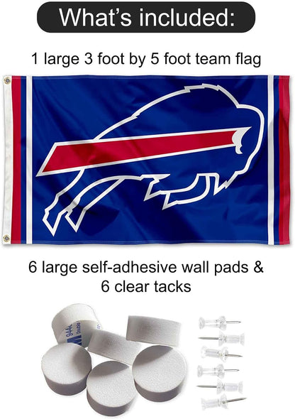 Buffalo Bills Banner and Tapestry Wall Tack Pads