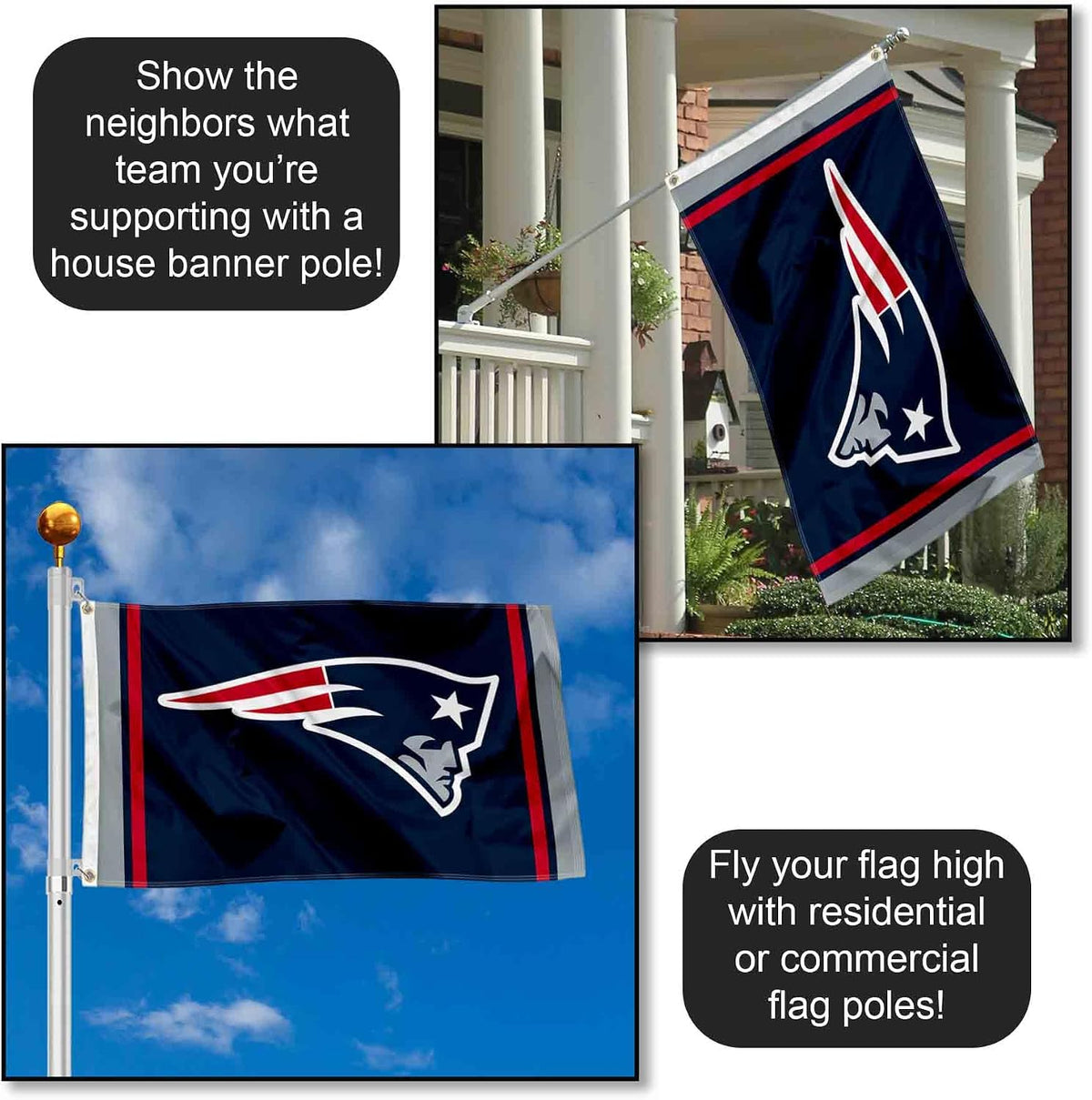 New England Patriots Large 3X5 Flag