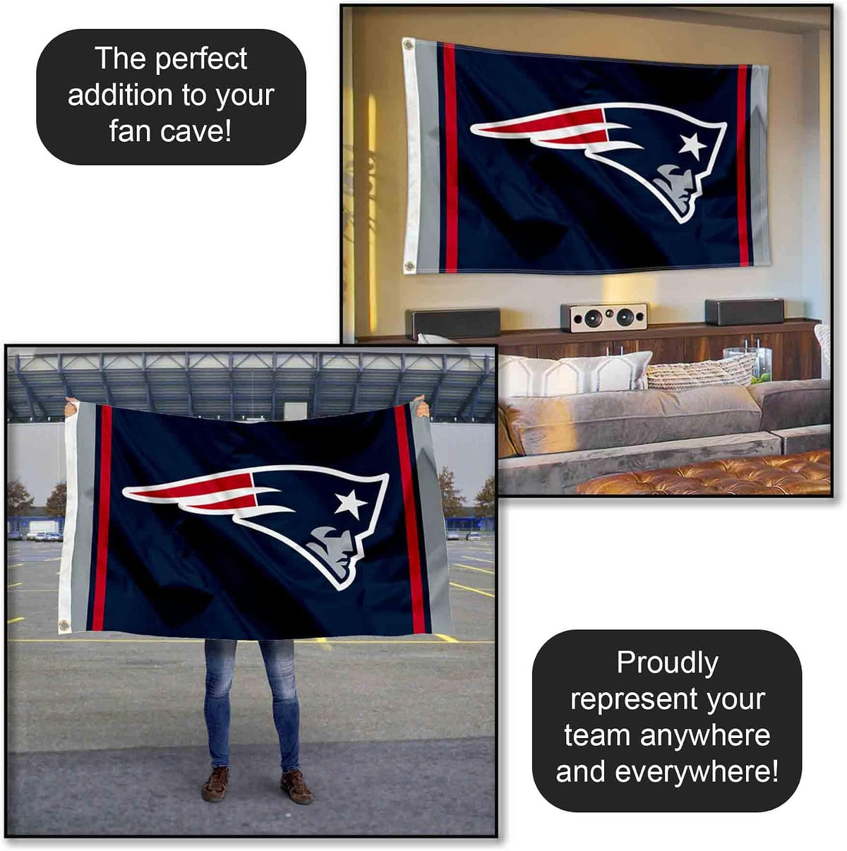 New England Patriots Large 3X5 Flag
