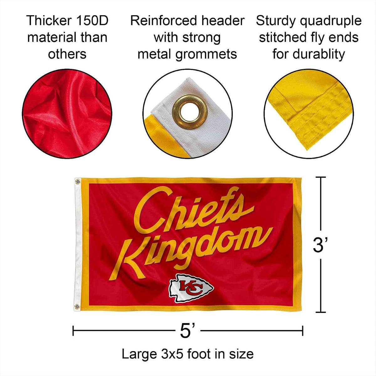 Kansas City Chiefs Chiefs Kingdom Banner and Tapestry Wall Tack Pads