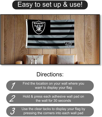 Las Vegas Raiders Nation Banner and Tapestry Wall Tack Pads