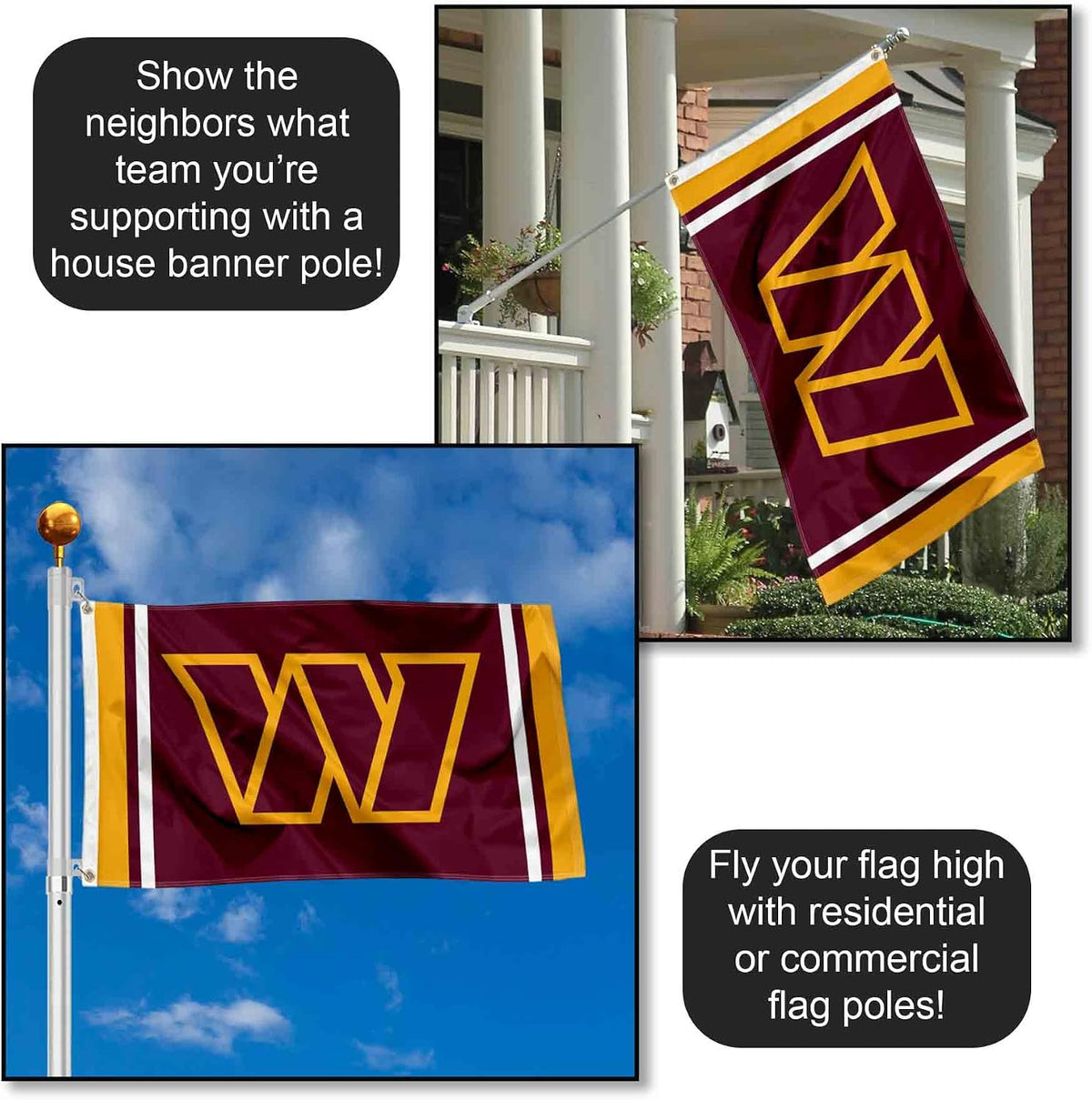 Washington Commanders Flag Outdoor Indoor 3X5 Foot Banner