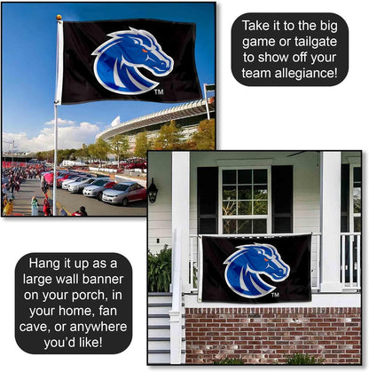 Boise State Broncos Black 3X5 Flag