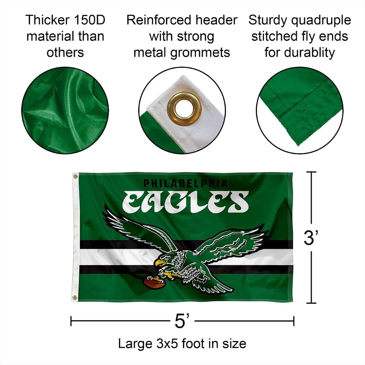 Philadelphia Eagles Throwback Retro Vintage Banner and Tapestry Wall Tack Pads