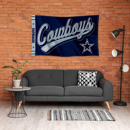 Dallas Cowboys Script Logo Premium Flag