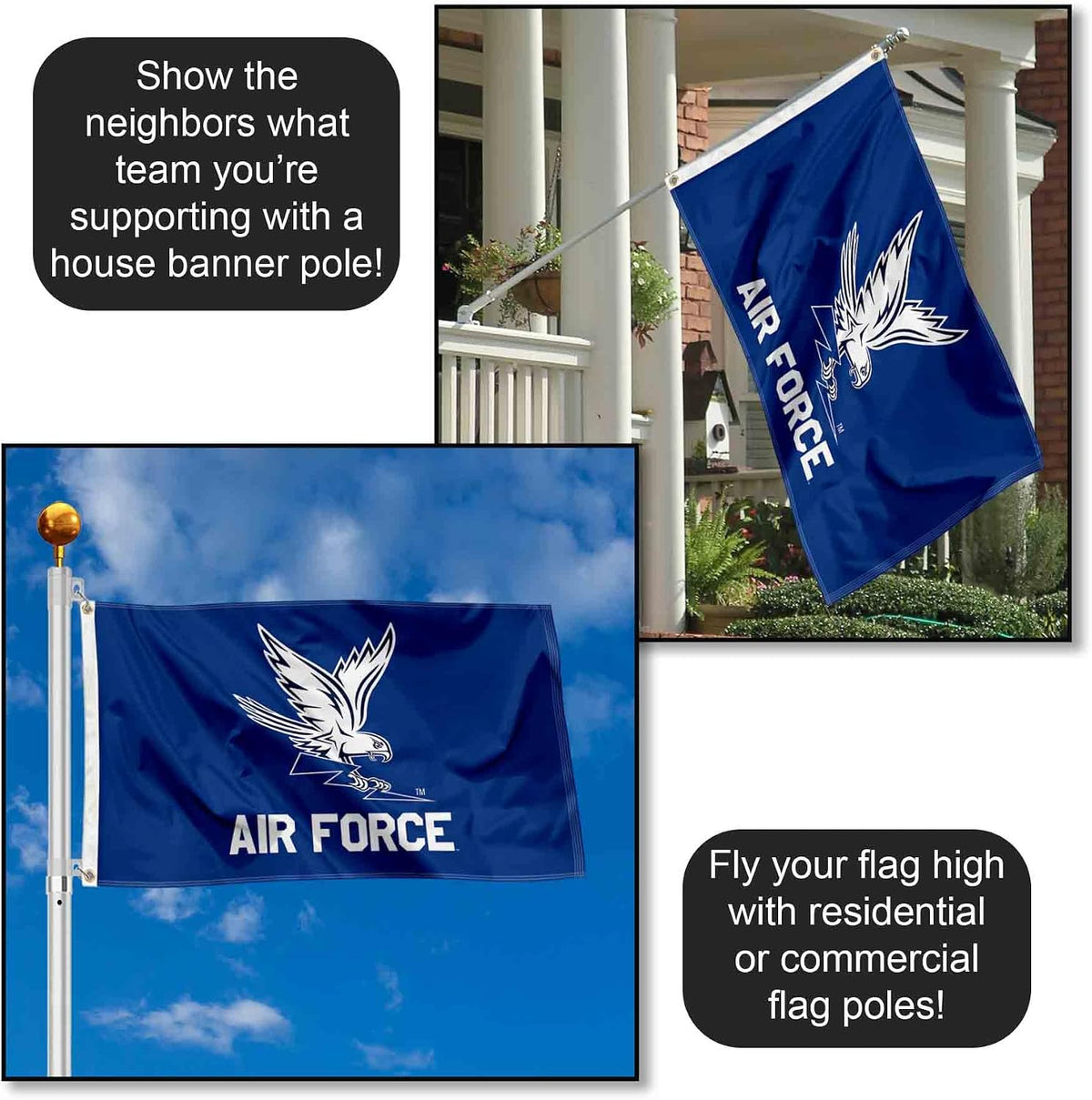 Air Force Falcons Wordmark Logo 3X5 Grommet Flag