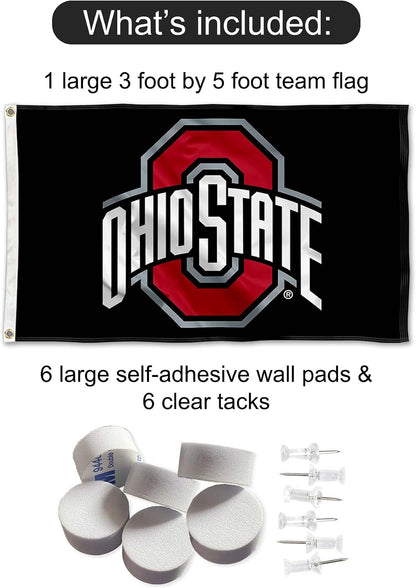 Ohio State Buckeyes Black Banner and Tapestry Wall Tack Pads