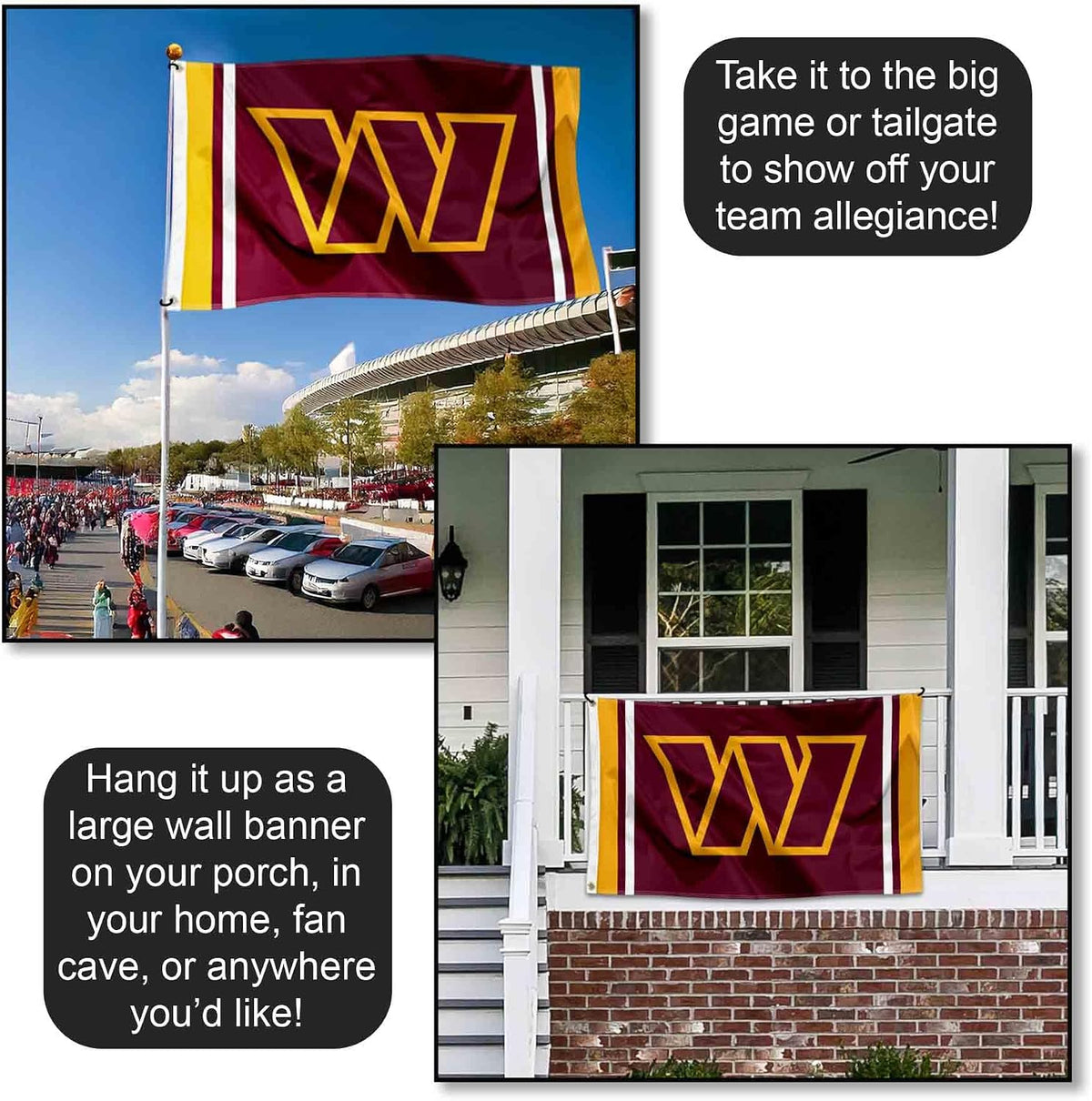 Washington Commanders Flag Outdoor Indoor 3X5 Foot Banner