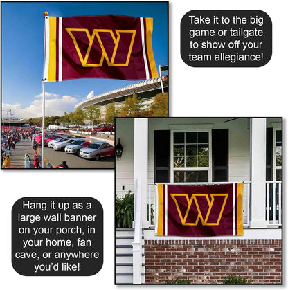 Washington Commanders Flag Outdoor Indoor 3X5 Foot Banner