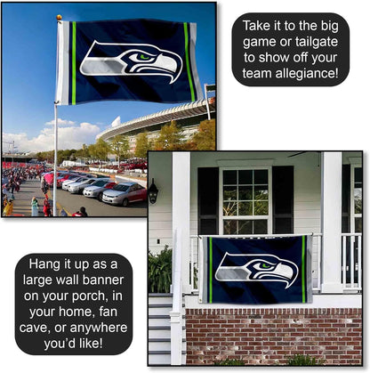 Seattle Seahawks Large NFL 3X5 Flag