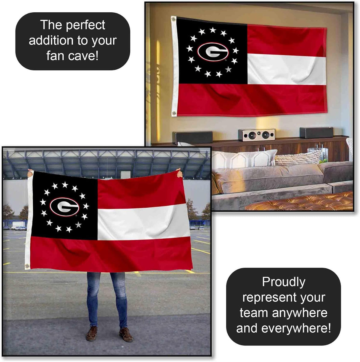 Georgia Bulldogs State of Georgia Flag