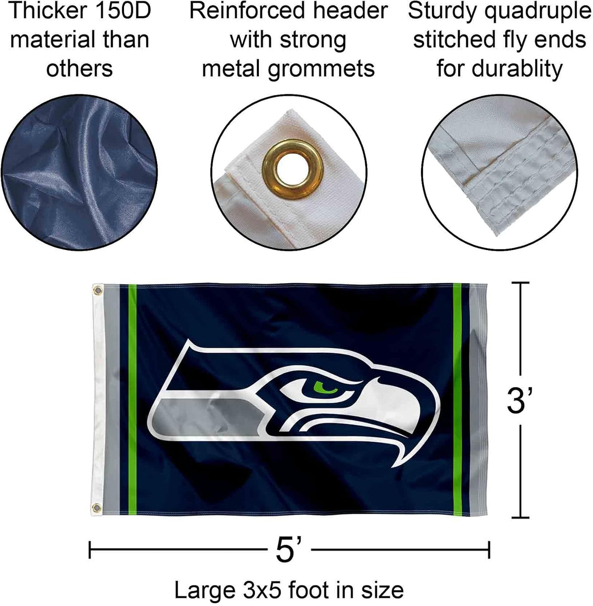 Seattle Seahawks Large NFL 3X5 Flag