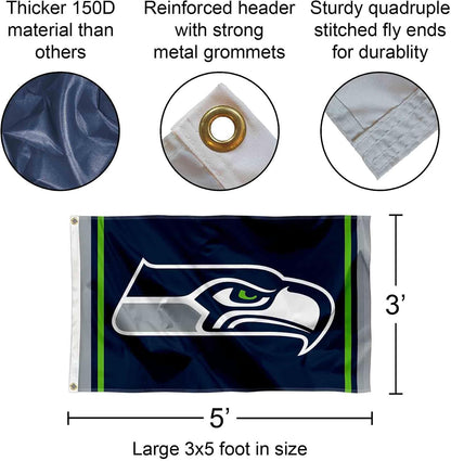 Seattle Seahawks Large NFL 3X5 Flag