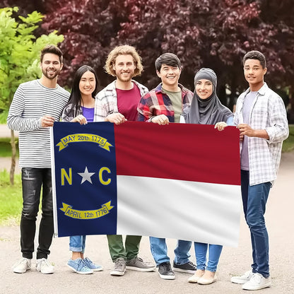 North Carolina Flag 3X5 FT Outdoor, NC Flag Embroidered Heavy Duty Outside