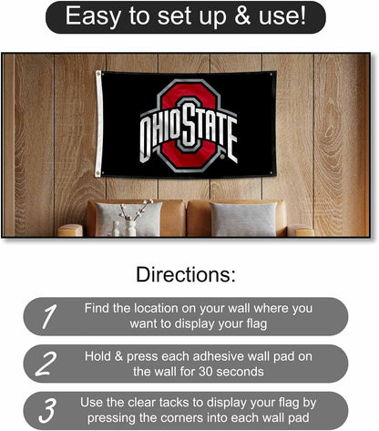 Ohio State Buckeyes Black Banner and Tapestry Wall Tack Pads