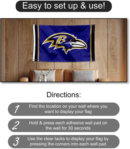 Baltimore Ravens Logo Banner and Tapestry Wall Tack Pads