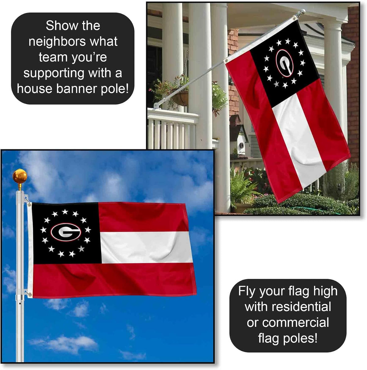 Georgia Bulldogs State of Georgia Flag