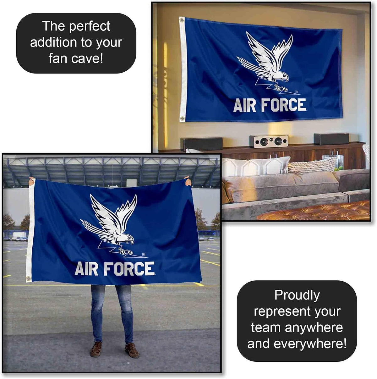 Air Force Falcons Wordmark Logo 3X5 Grommet Flag