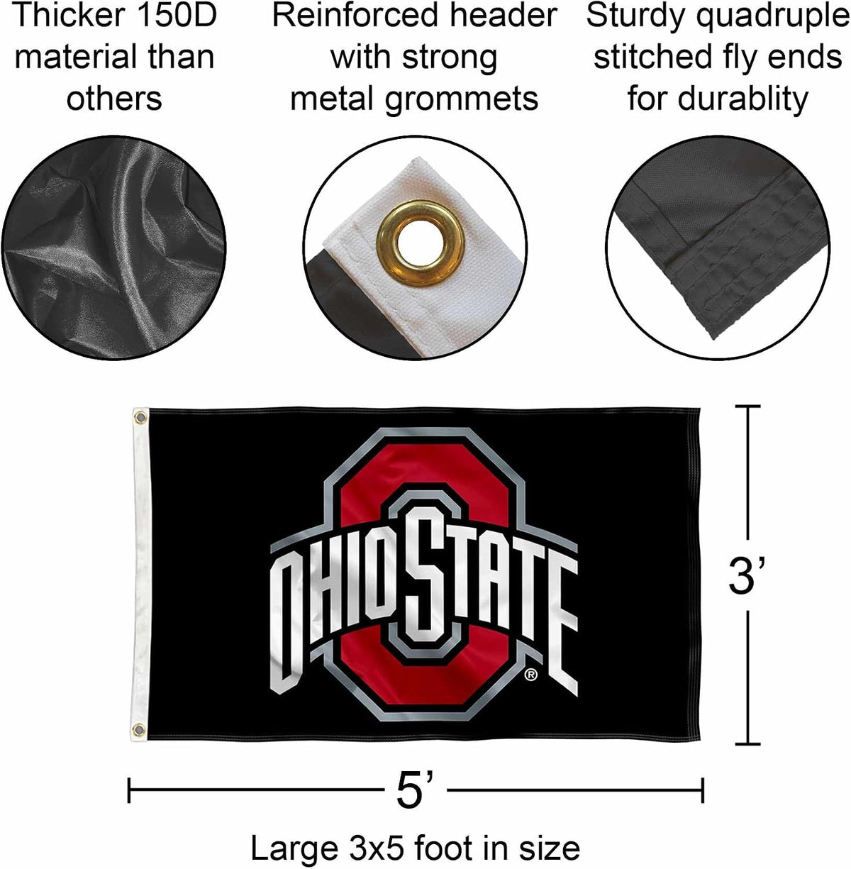 Ohio State Buckeyes Black Banner and Tapestry Wall Tack Pads